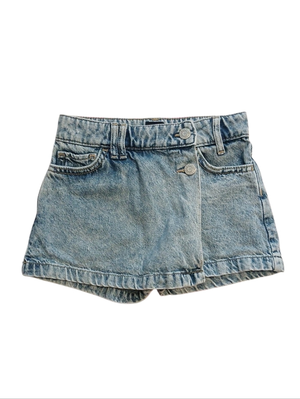 GAP Light Blue Washed Denim Wrap‎ Skort Girls/6
